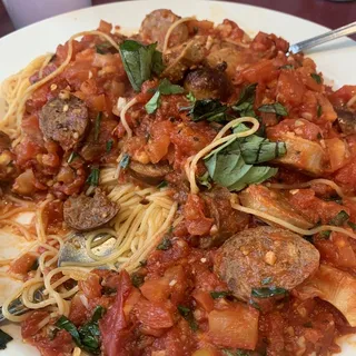 Capellini with Basil and Tomato Sauce
