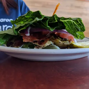 Burger lettuce wrapped. The bacon was so crispy delicious!!!!