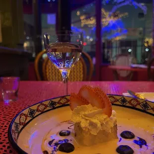 This was the Tres leches with a complementary drink. It was good, but I&apos;ve definitely had better Tres Leche.