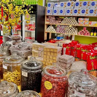 a variety of dried food