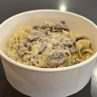 Creamy Mushroom &amp; Sausage fettuccine