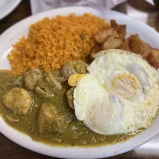 Chile Verde sub beans for rice!