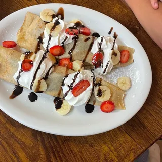 Strawberry Banana and Nutella Crepes
