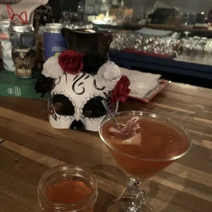 Pickle martini with a special pickled vegetable brine. Bonus points for the brie garnish