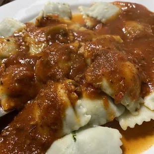 Ravioli with that savory ragu with a hint of sweetness.