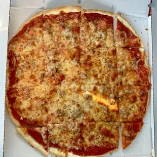 Medium thin crust, sausage pizza, 14 inch
