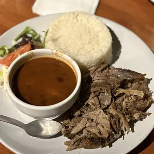 pernil asado , white rice