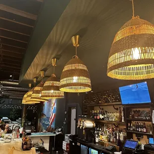 Indoor seating at the bar