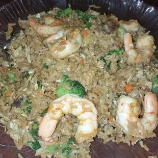 Veggie Fried Rice with added Medium Shrimp