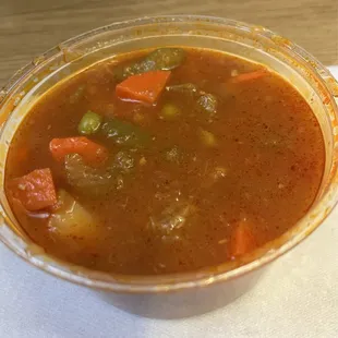 Beef stew available only during the winter months