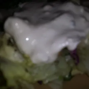 Salad with blue cheese dressing