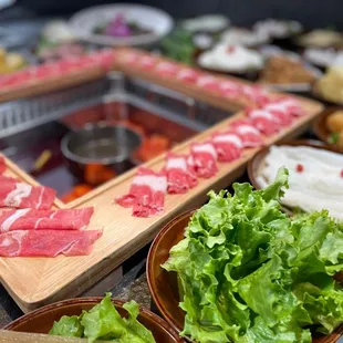 a variety of meats and vegetables