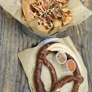 Pretzel and nachos
