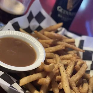 Great spot that has fries with gravy on the menu just like my hometown in Maryland! Love it...