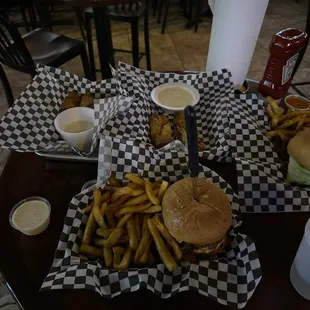 Philly Egg Rolls and philly burger