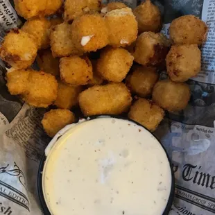 Cheese curds and ranch