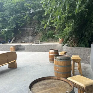 a man sitting on a wooden bench