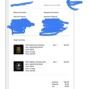 They sent me this after I paid, on November 6th, then they just moved on like nothing.