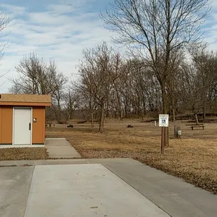 Bathrooms, camping area.