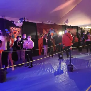 Line for haunted house