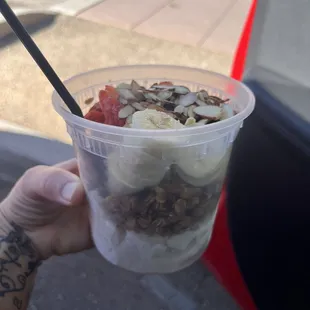 Americana açaí bowl with coconut sorbet