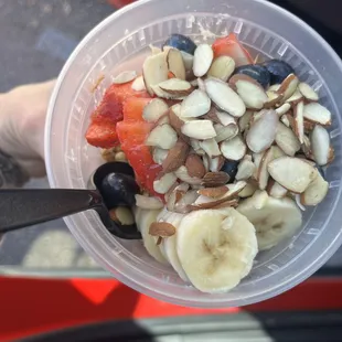 Americana açaí bowl with coconut sorbet