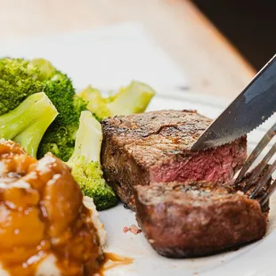 Filet Mignon -  Certified Angus Beef, vegetable, potato, bread.