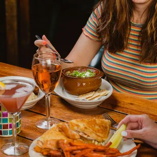 Venison Chili -  Topped with sour cream, scallions