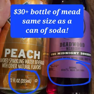 Yikes bikes! We didn't realize until we got home that the full size bottle of mead is actually just a 12 oz! $30 for a single serving.