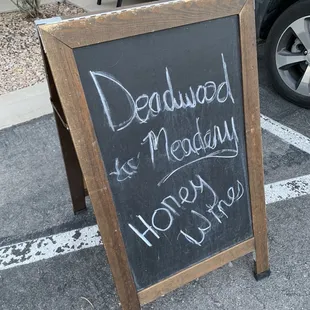 Deadwood Meadery welcome sign.