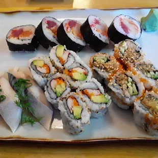 a plate of sushi