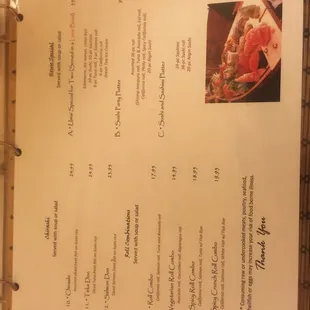 Chirashi, rolls, and house specials