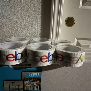 Six pack of eBay packing tape