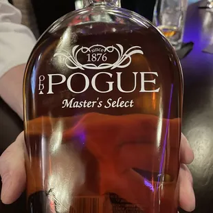 The organizer brought a special bottle of a bourbon you cannot get in Ohio: Old Pogue Master Select!