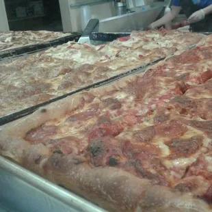 Assorted premade pizzas