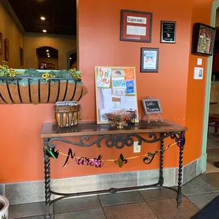 the entrance to the restaurant