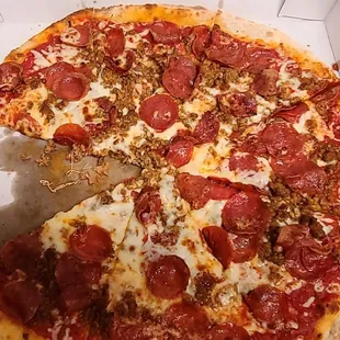 16" Double Pepperoni and Double Italian Sausage