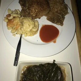 Excellent meal  Perfectly seasoned  Perfect pork chops