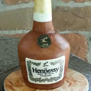 Hennessy bottle cake.