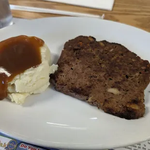 Meatloaf and mashed potatoes