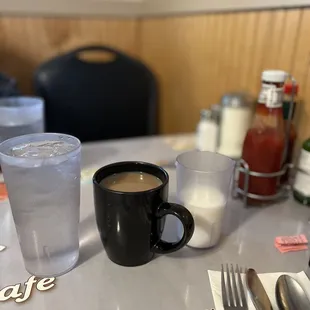 They always keep your coffee mug filled and bring you a fresh cup of milk if requested. Thank you!