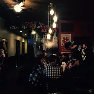 a group of people sitting around a table