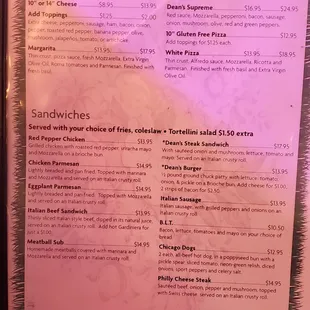 Jan 2024 menu