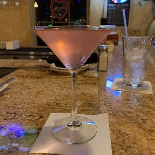 Raspberry vodka martini