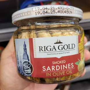 a jar of smoked sardines in olive oil