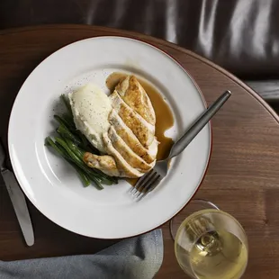 Roast Chicken | pomme puree, haricot vert, jus
