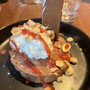 Chocolate mousse with hazelnuts and sea salt