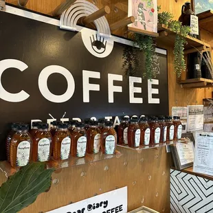 a display of coffee