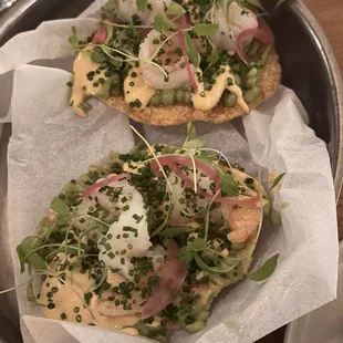 Spicy shrimp tostada