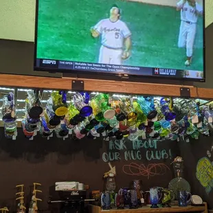 a man watching a baseball game